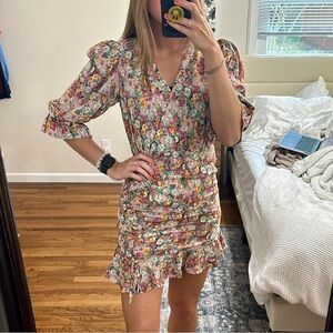 NWT boohoo Floral Mini Wrap Dress 6